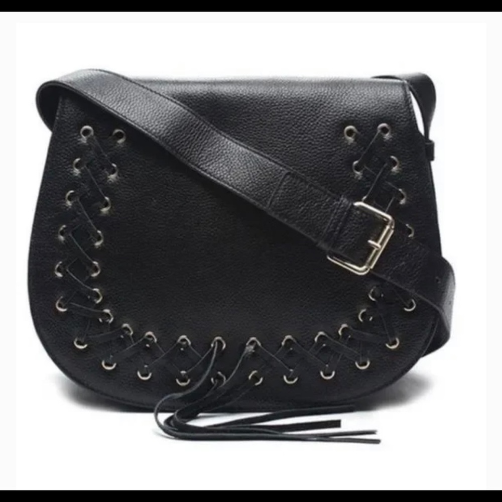 Violetta A2 Pebbled Leather Crossbody Bag Black